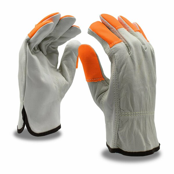 Cordova Driver, Cowhide, Standard, Grain, Hi-Vis Gloves, XL, 12PK 8211HVXL